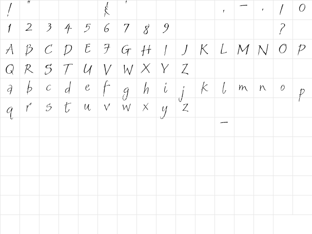 Sandals Regular font glyphpreview