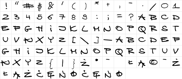 Ekoclean Regular font glyphpreview