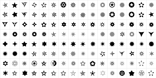 Altemus Stars font glyphpreview