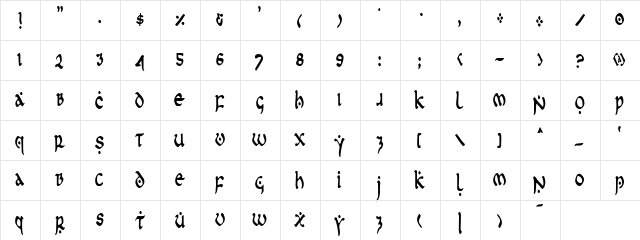 First Order Condensed Condensed font glyphpreview
