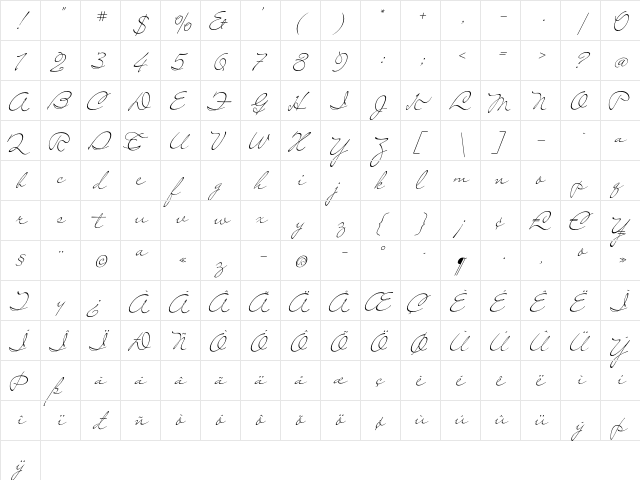 Mr Leopolde Regular font glyphpreview