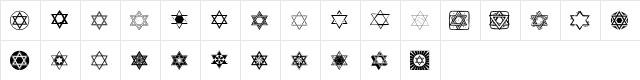 SL Star of David Regular font glyphpreview