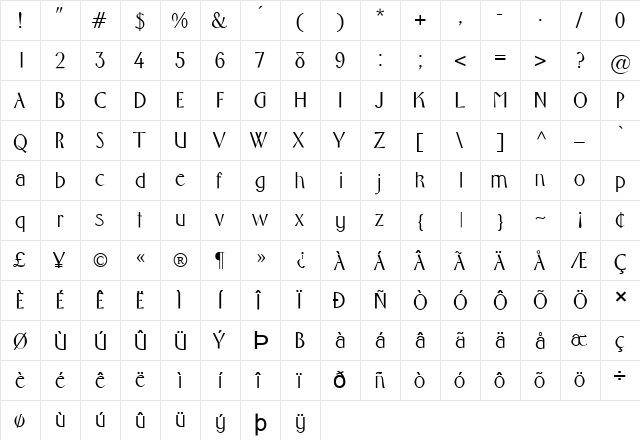 FZ BASIC 10 Normal font glyphpreview