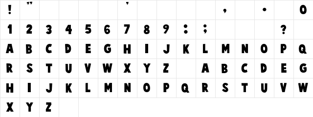 Cartoonist Kooky font glyphpreview