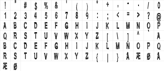 Very bad posture Regular font glyphpreview