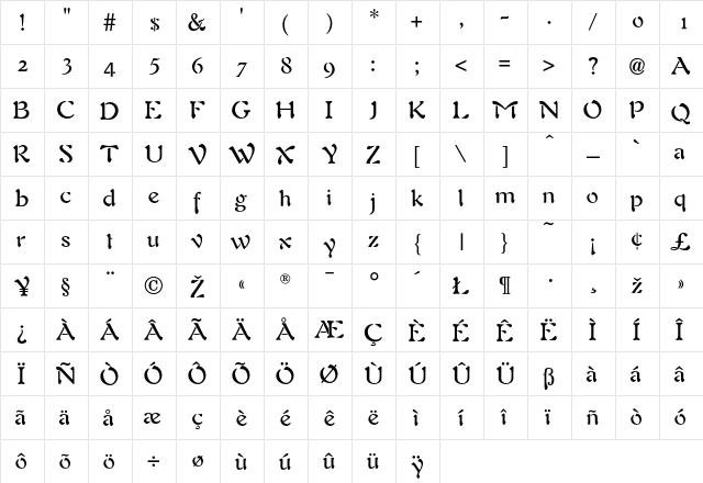 Auriol Regular font glyphpreview