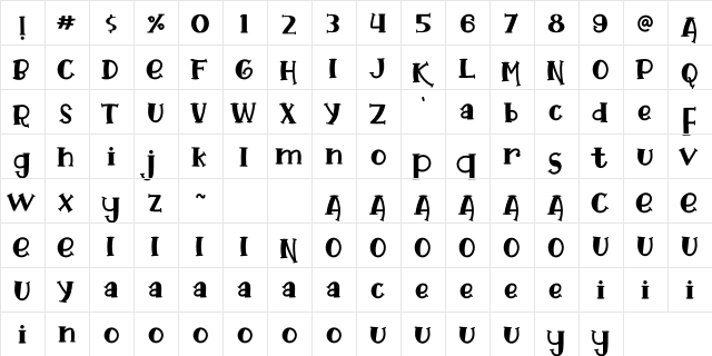 Funky Tiger Regular font glyphpreview