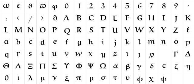 eurb9 Regular font glyphpreview