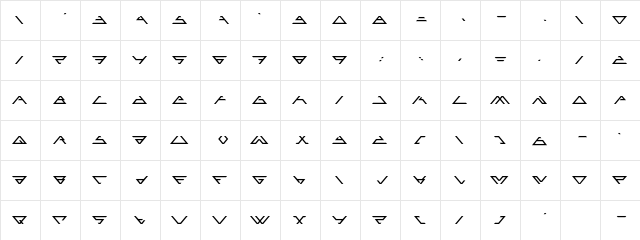 Angled Regular font glyphpreview