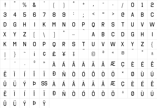 Octin College Free Regular font glyphpreview