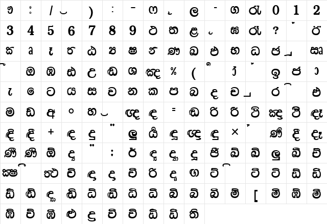Radhika-PC Normal font glyphpreview