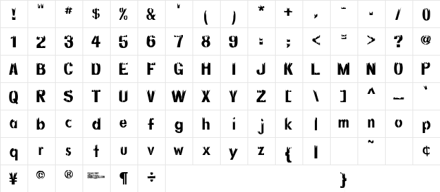 DecayingAlternate Regular font glyphpreview