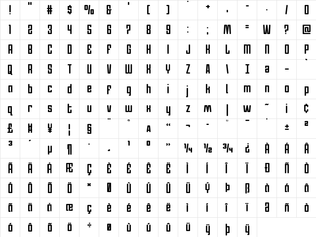 Darklighter Regular font glyphpreview