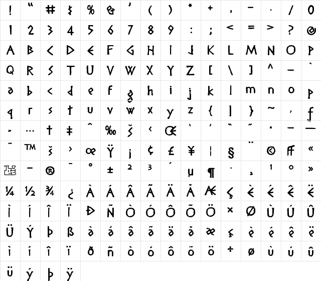 Diogenes Regular font glyphpreview