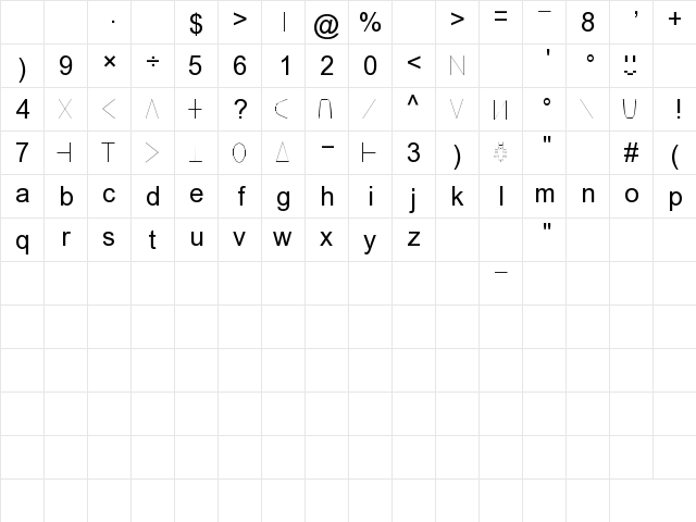 Uteran Regular font glyphpreview