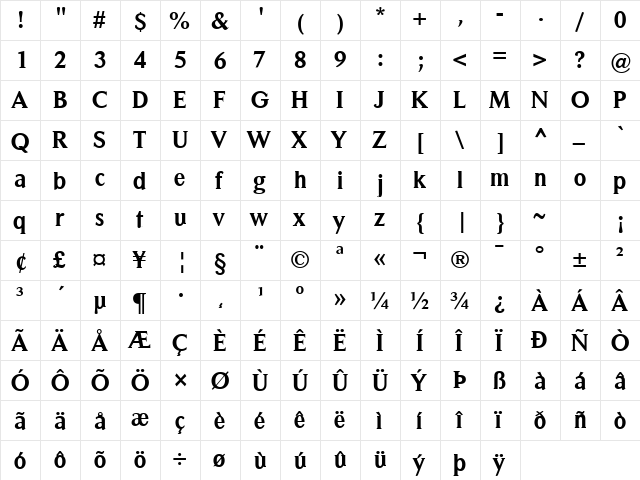 FZ ROMAN 31 Normal font glyphpreview