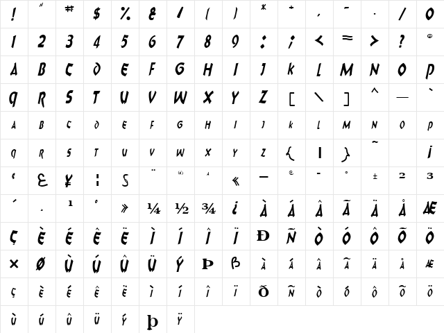 Chark Regular font glyphpreview