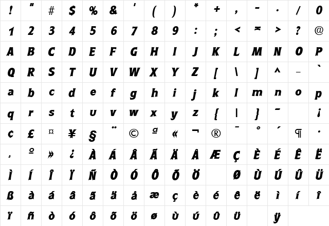 RoundestLH Bold Italic font glyphpreview