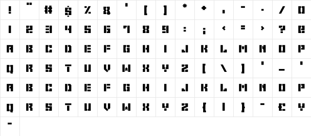 Space Cadets Regular font glyphpreview