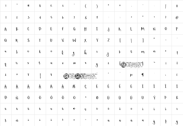Shorthalt Regular font glyphpreview