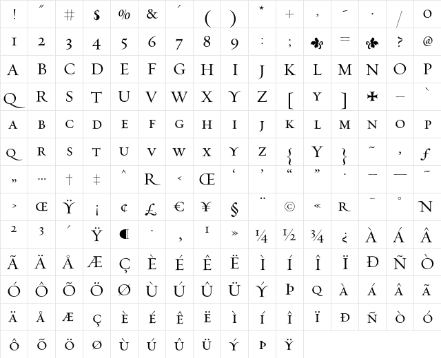 Requiem Text-HTF-SmallCaps font glyphpreview