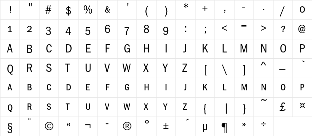 FranklinGothicBookCondSCC Regular font glyphpreview