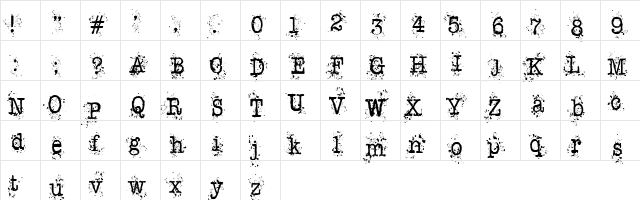 Schreibmaschine Regular font glyphpreview