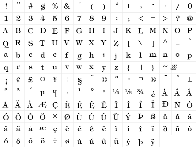 Sophisticate SSi Regular font glyphpreview