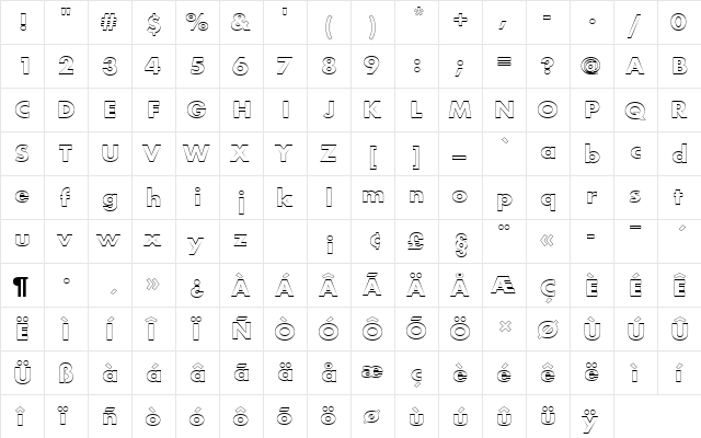 FuturaTBolOu1 Regular font glyphpreview