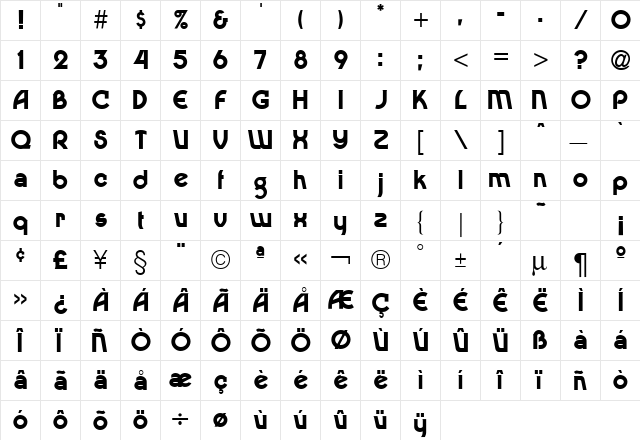 DingalingMedium Regular font glyphpreview