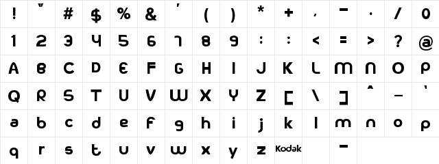 kodak Regular font glyphpreview