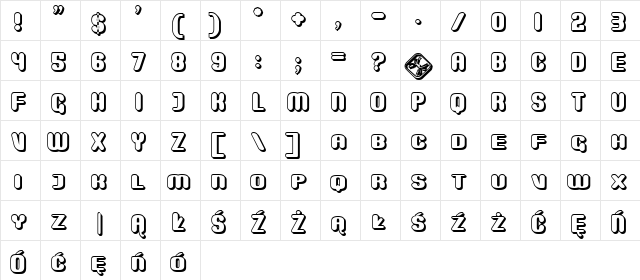 Monster Shadow Regular font glyphpreview