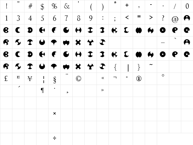 chubby Regular font glyphpreview
