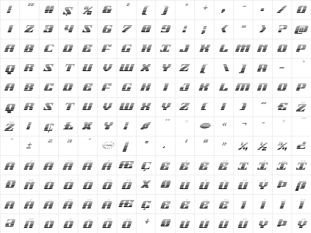 21 Gun Salute Gradient Italic Italic font glyphpreview