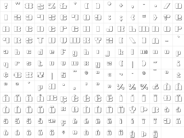 Nolo Contendre Shadow Shadow font glyphpreview