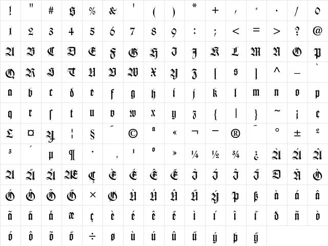 Missal Regular font glyphpreview