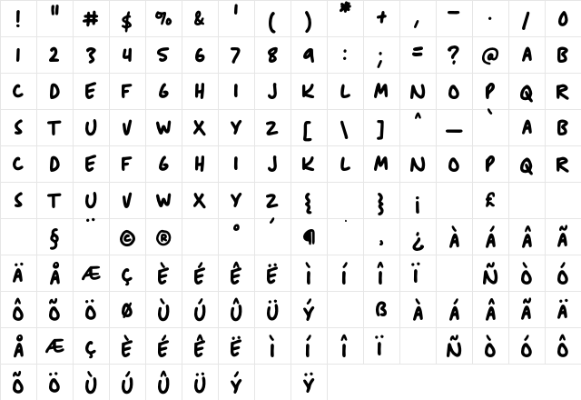 Anitype Journal 1 font glyphpreview
