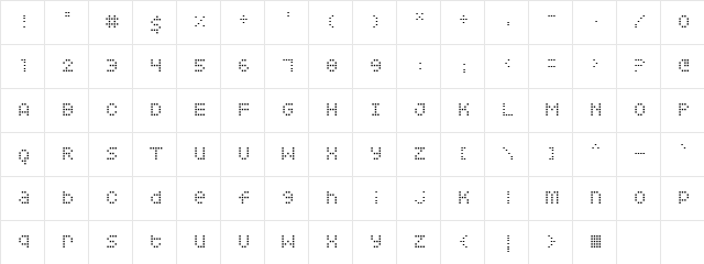 Squarodynamic 01 Regular font glyphpreview