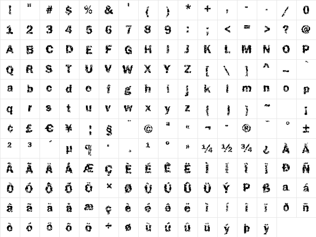 Funky37 Bold font glyphpreview