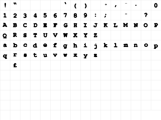 Type-Simple Regular font glyphpreview