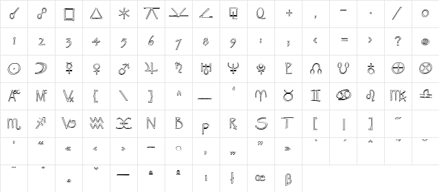 Widget Outline font glyphpreview