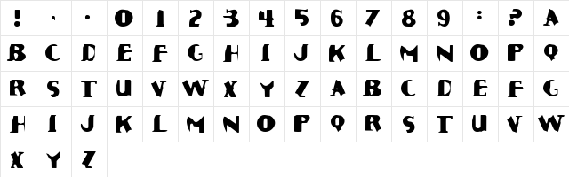 Cauterize Regular font glyphpreview