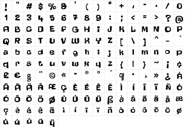 Rigolotte-Regular Regular font glyphpreview