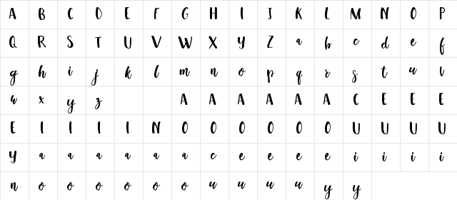 Oppy Sahra Demo Regular font glyphpreview