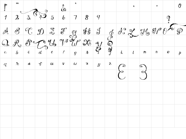 MTF Under Your Skin Regular font glyphpreview