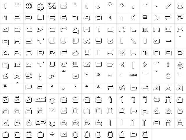 Traveler Shadow Regular font glyphpreview