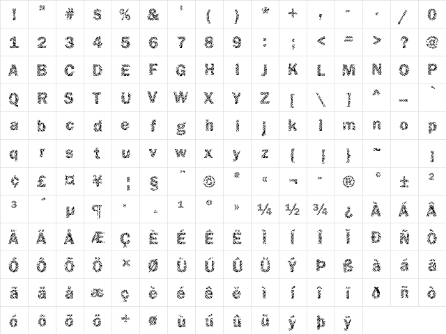 Funky09 Becker Regular font glyphpreview