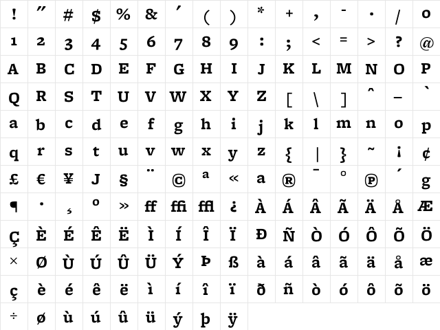 Freight Micro Bold font glyphpreview