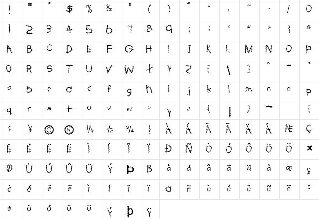 Primer-Spiked Normal font glyphpreview