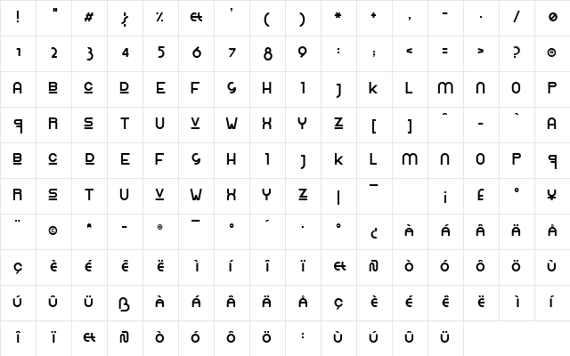 Rolinga Renner Extravaganza font glyphpreview